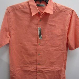 Cubavera  Mens Med Deep Peach Linen Blend Shirt